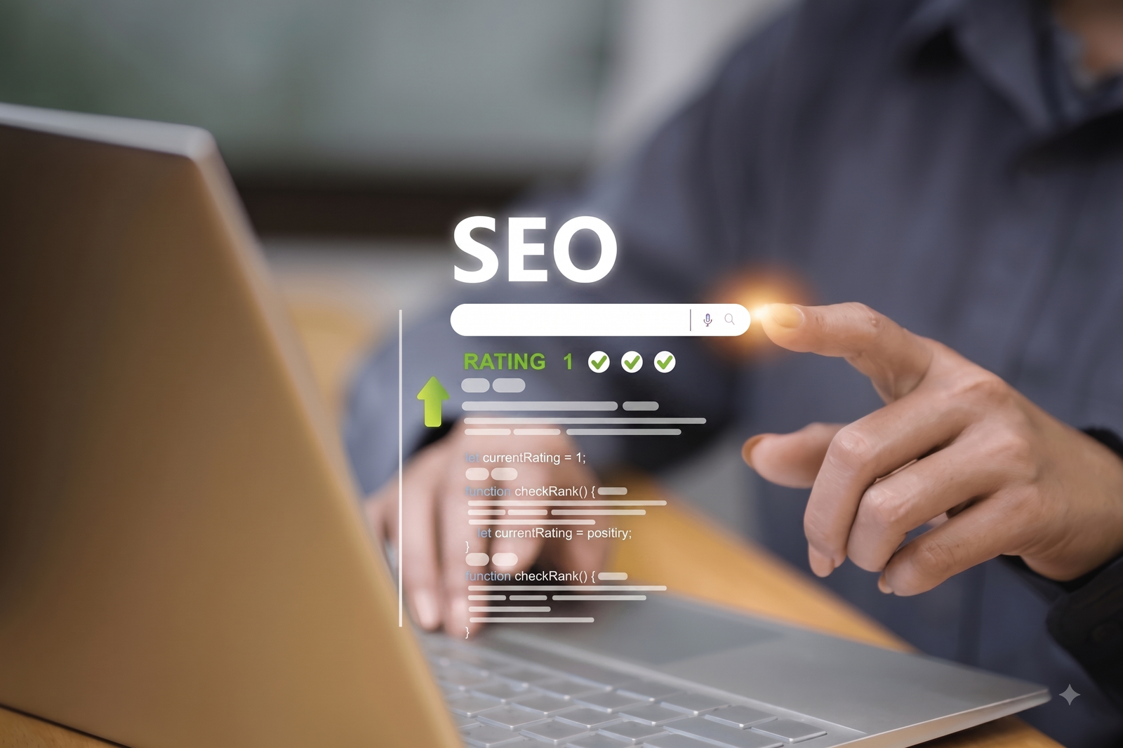 SEO expert analyzing organic search ranking growth and website traffic